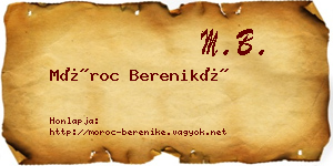 Móroc Bereniké névjegykártya